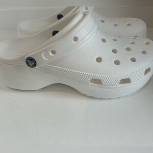 Brand new white platform crocs, woman’s 11 men’s 9